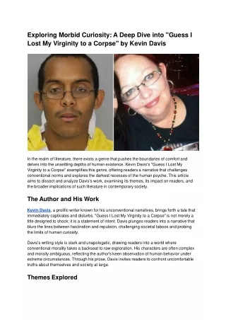 Exploring Morbid Curiosity_ A Deep Dive into _Guess I Lost My Virginity to a Corpse_ by Kevin Davis