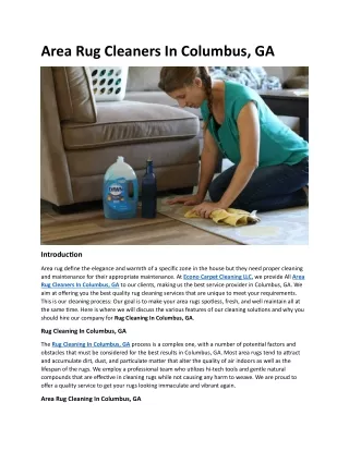 Area Rug Cleaners In Columbus, GA