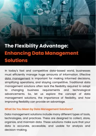 The Flexibility Advantage Enhancing Data Managment Solutions