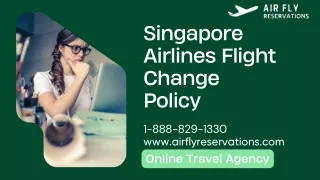 Singapore Airlines Flight Change Policy