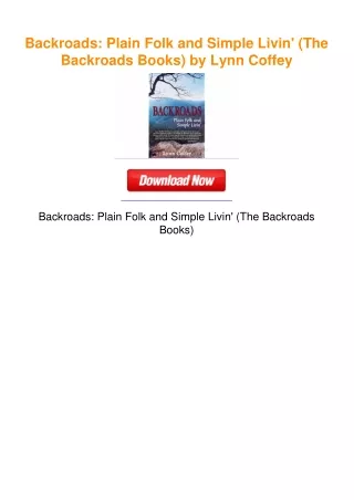 Backroads: Plain Folk and Simple Livin' (The Backroads Books) by Lynn