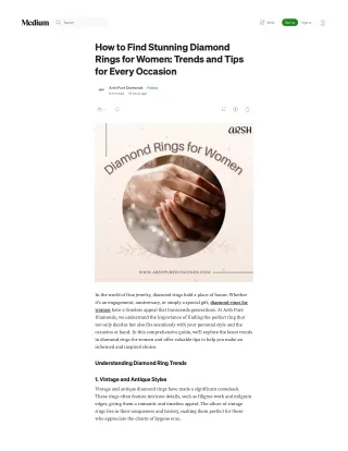 How to Find Stunning Diamond Rings for Women Trends and Tips for Every Occasion