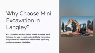 Why Choose Mini Excavation in Langley for Your Next Project