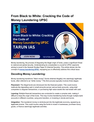 From Black to White_ Cracking the Code of Money Laundering UPSC