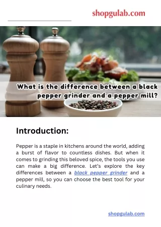 What is the Difference Between a Black Pepper Grinder and a Pepper Mill