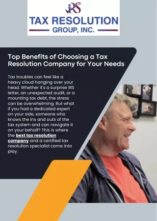 Finding the best Tax Resolution Company for You