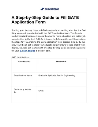 A Step-by-Step Guide to Fill GATE Application Form