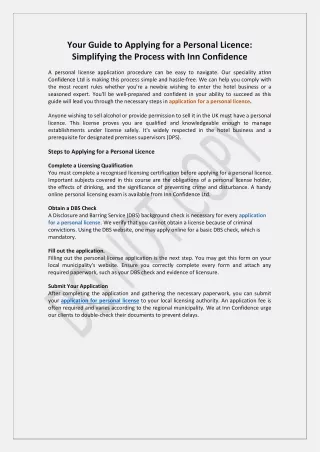 Your Guide to Applying for a Personal Licence: Simplifying the Process