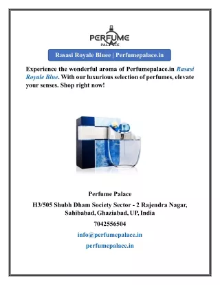 Rasasi Royale Bluee  Perfumepalace.in