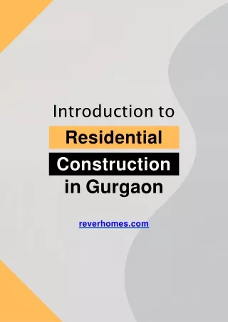 Residential construction in Gurgaon PPT