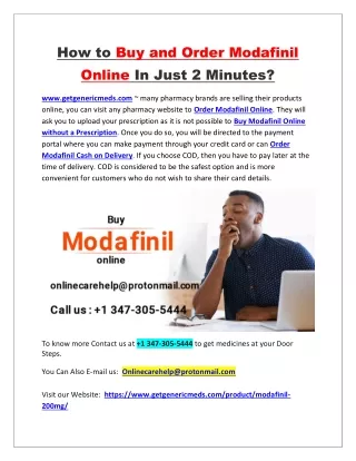 How to Buy and Order Modafinil Online In Just 2 Minutes?
