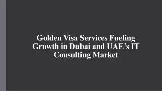 Golden Visa Services Fueling Growth in Dubai and UAE’s IT Consulting Market