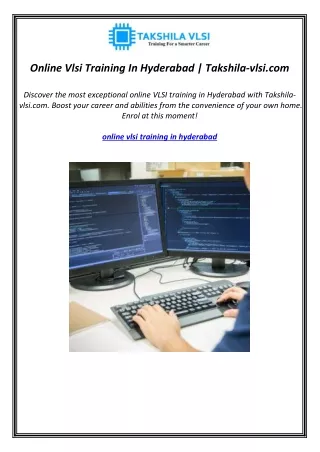 Online Vlsi Training In Hyderabad | Takshila-vlsi.com