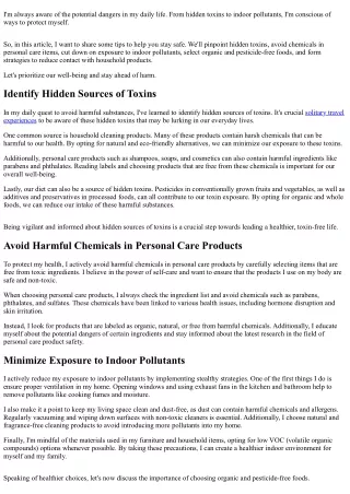 Stealth Moves to Dodge Daily Harmful Substances