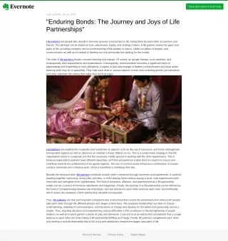 Enduring Bonds: The Journey and Joys of Life Partnerships