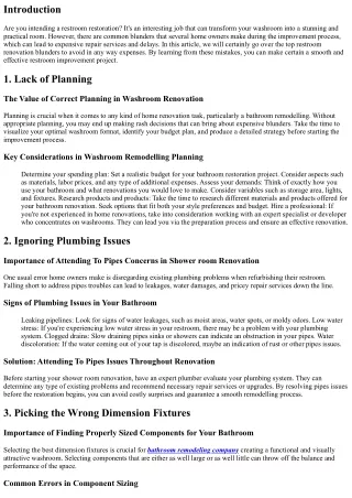 Bathroom Remodelling Mistakes to Stay Clear Of whatsoever Prices
