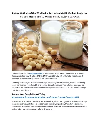 Macadamia Milk Market