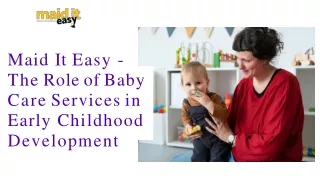 Maid It Easy - The Role of Baby Care Services in Early Childhood Development