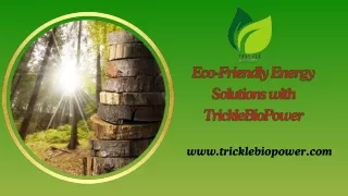 Cleaner Energy with Trickle Bio Power