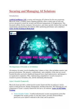 AI-102 Microsoft Azure AI Training | Hyderabad