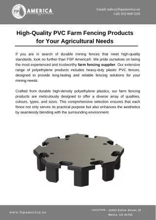 High-Quality PVC Farm Fencing Products for Your Agricultural Needs