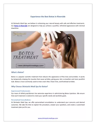 Experience the Best Botox in Riverside