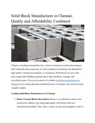 Solid Block Manufacturer in Chennai - Chennai top 10 (2)