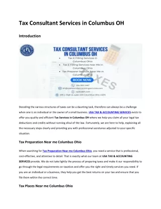 Tax Consultant Services in Columbus OH