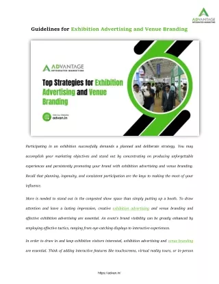 Guidelines for Exhibition Advertising and Venue Branding