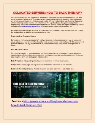 Coloated Servers How to Back Them Up