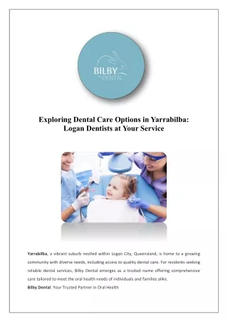 Dentist Yarrabilba - Dental Payment Plans Logan - Bilby Dental