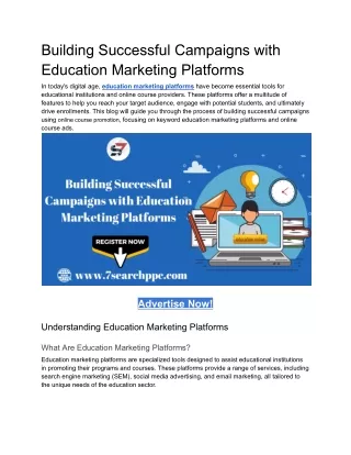 Building Successful Campaigns with Education Marketing Platforms