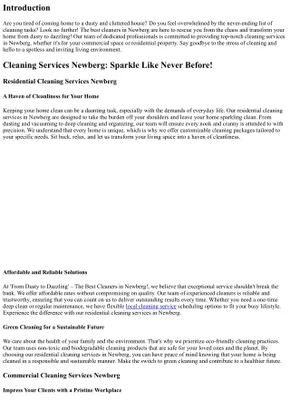 'From Dusty to Dazzling' – The Best Cleaners in Newberg!