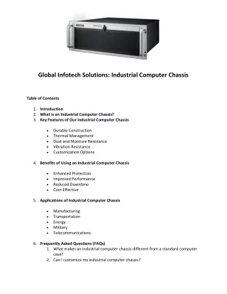 Industrial Computer Chassis - Global Infotech Solutions