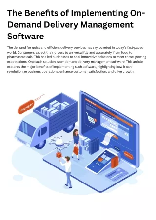 The Benefits of Implementing On-Demand Delivery Management Software