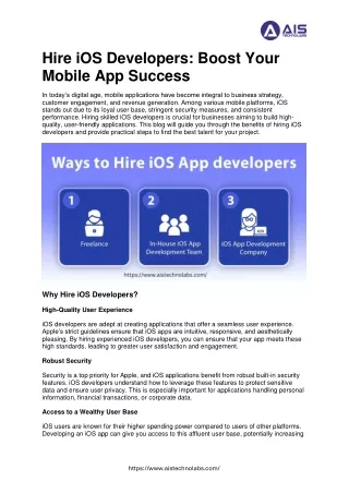 How to Hire iOS Developers: A Comprehensive Guide to Finding the Best Talent for