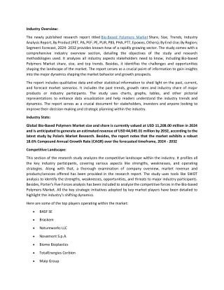 Bio-based Polymers Market