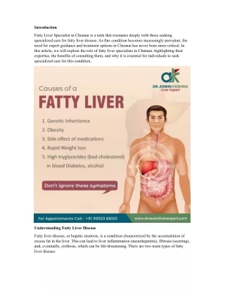 Fatty Liver Specialist in Chennai