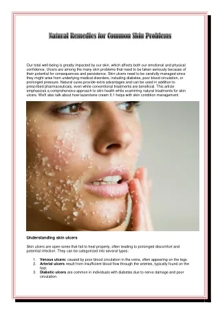 Natural Remedies for Common Skin Problems