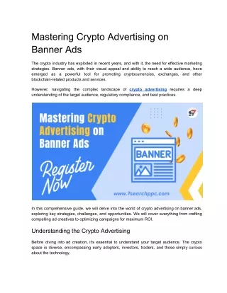 Mastering Crypto Advertising on Banner Ads