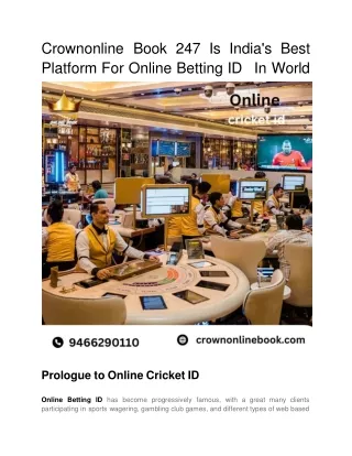 Crownonline Book 247 Is India's Best Platform For Online Betting ID  In World