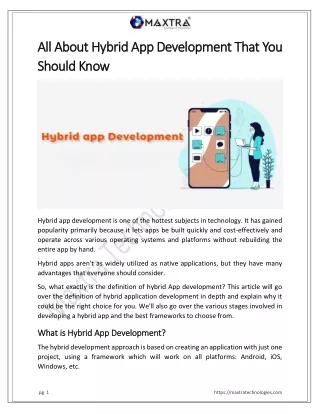 All About Hybrid App Development That You Should Know