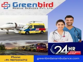 Greenbird Air and Train Ambulance from Indore at the Lowest Charge