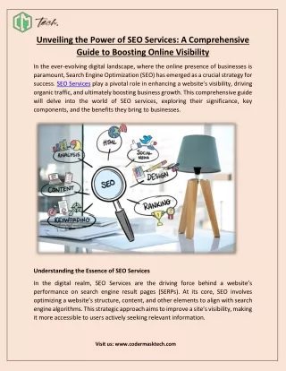 Unveiling the Power of SEO Services: A Comprehensive Guide to Boosting Online Vi