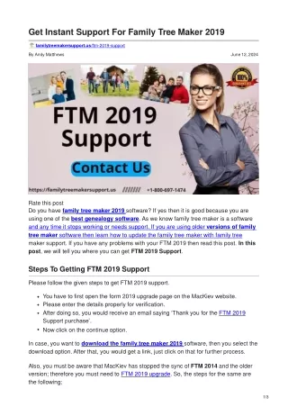 Family tree maker 2019 support.