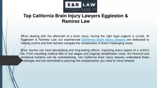 Top California Brain Injury Lawyers Eggleston & Ramirez Law