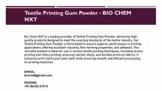 Textile Printing Gum Powder - BIO CHEM NXT