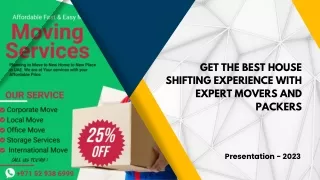 Get the best house shifting experience with expert movers and packers