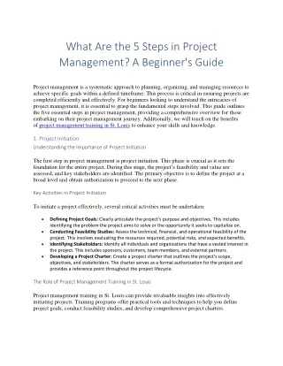 What Are the 5 Steps in Project  Management? A Beginner's Guide