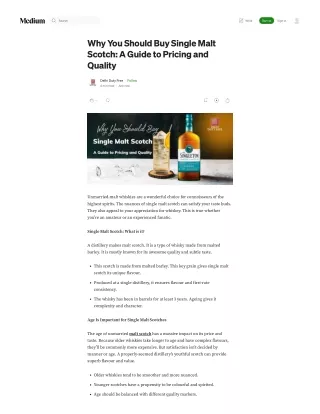 Why You Should Buy Single Malt Scotch A Guide to Pricing and Quality